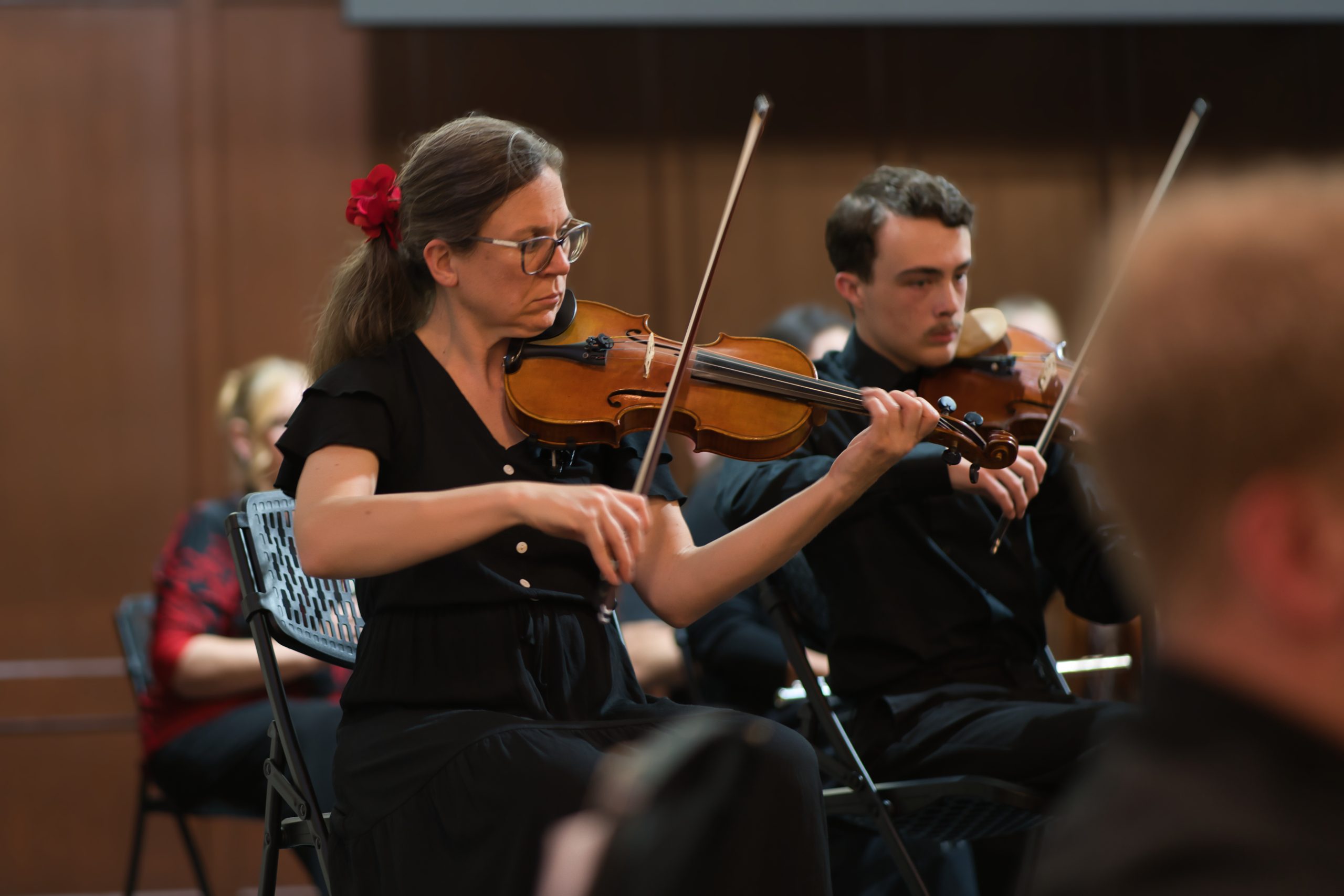 Jennifer West and Jack Packard performing with Springs Camerata