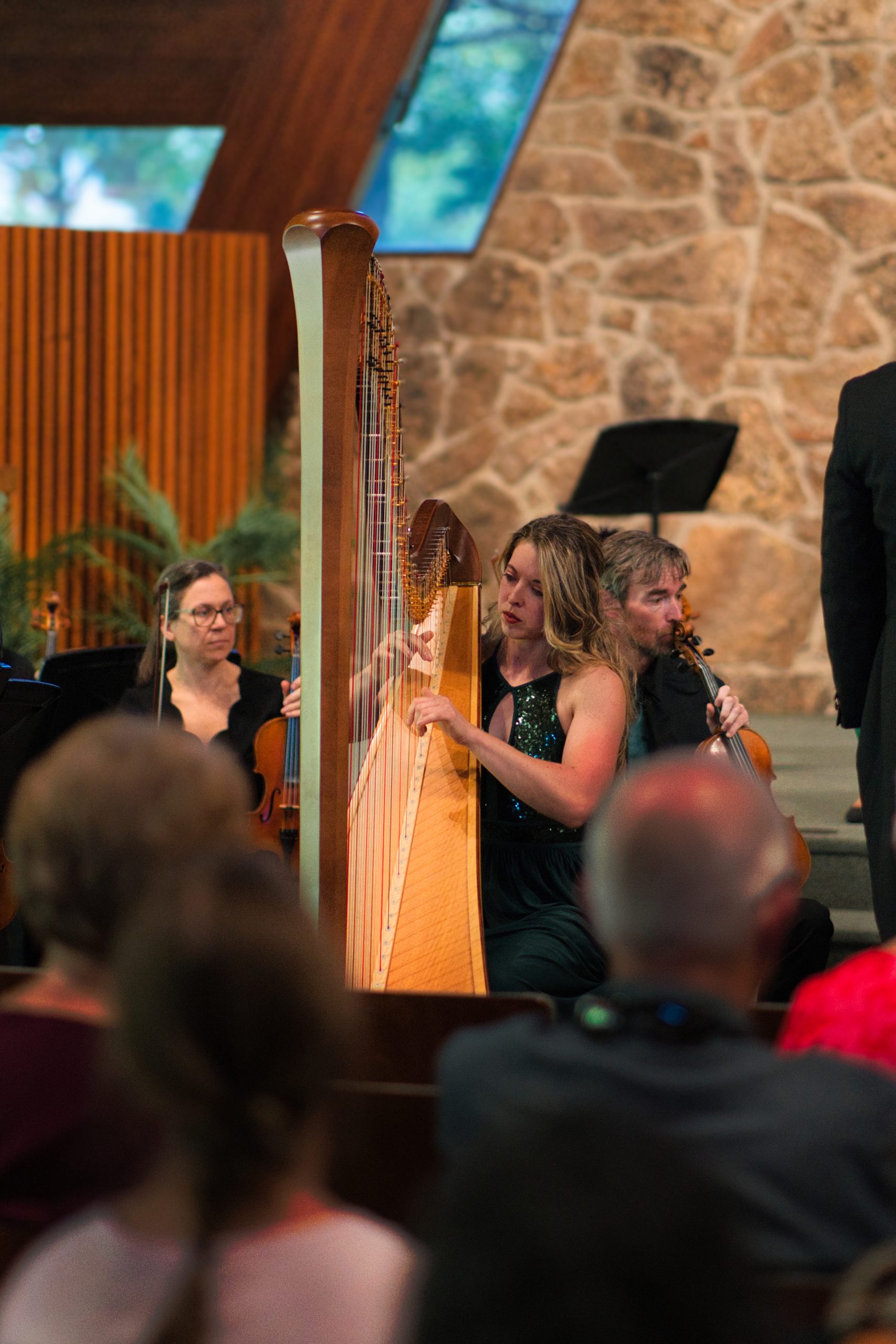 Jenna Hunt, harp soloist with Springs Camerata